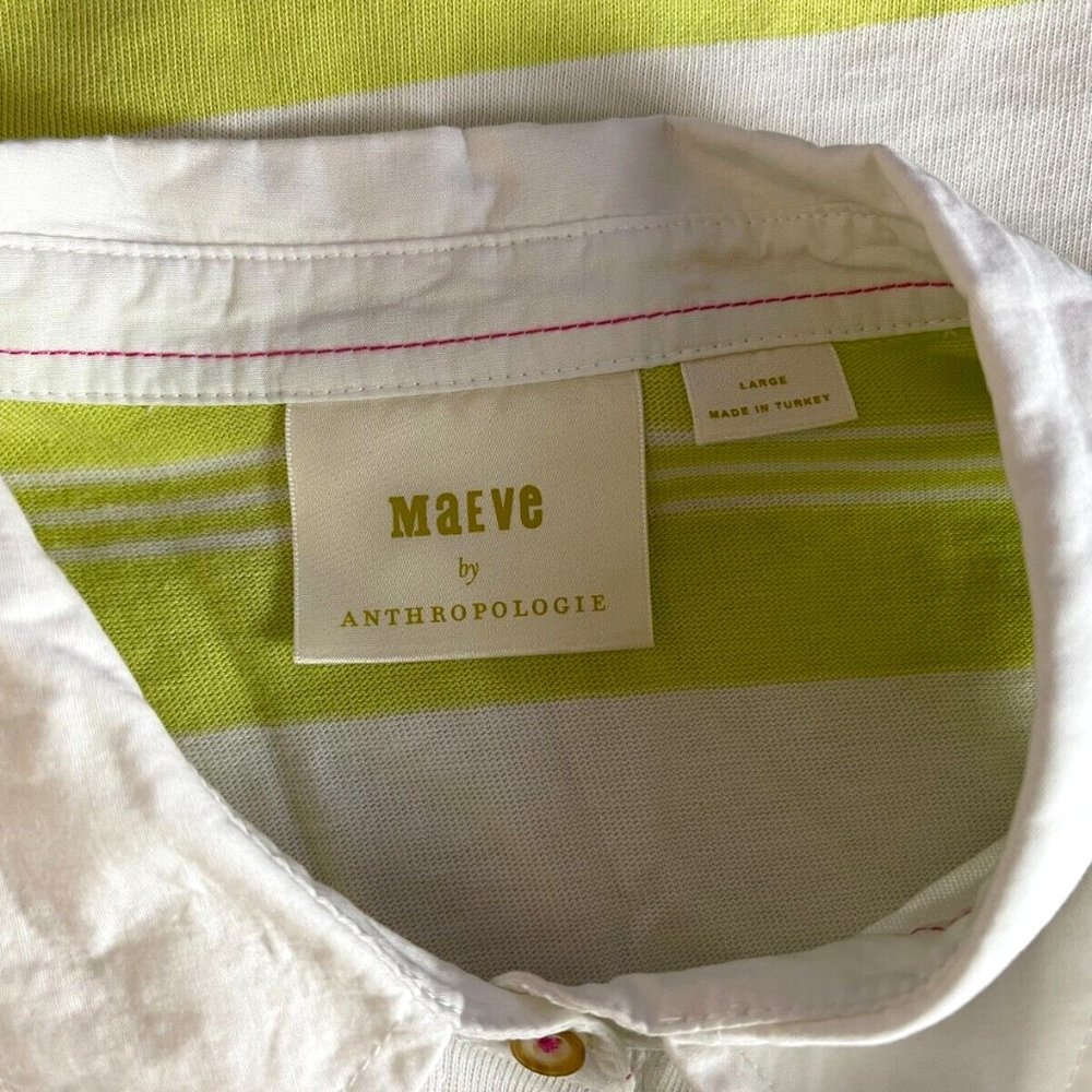 Anthropologie Maeve Maeve Rigby Polo Tank Women L Collared Sleeveless Shirt - Picture 6 of 12